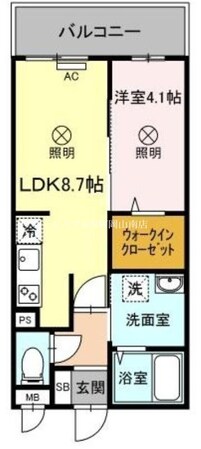 大元駅 徒歩14分 3階の物件間取画像